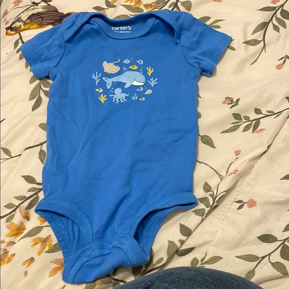 Carter's Blue Bodysuit One Pieces Soft Cotton Snap Closures